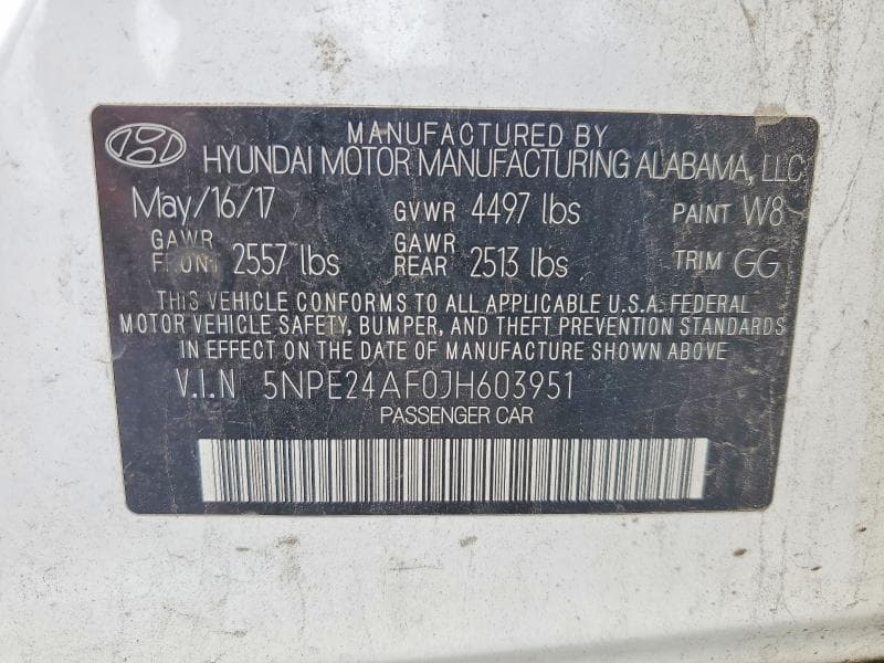 2018 HYUNDAI SONATA SE 12