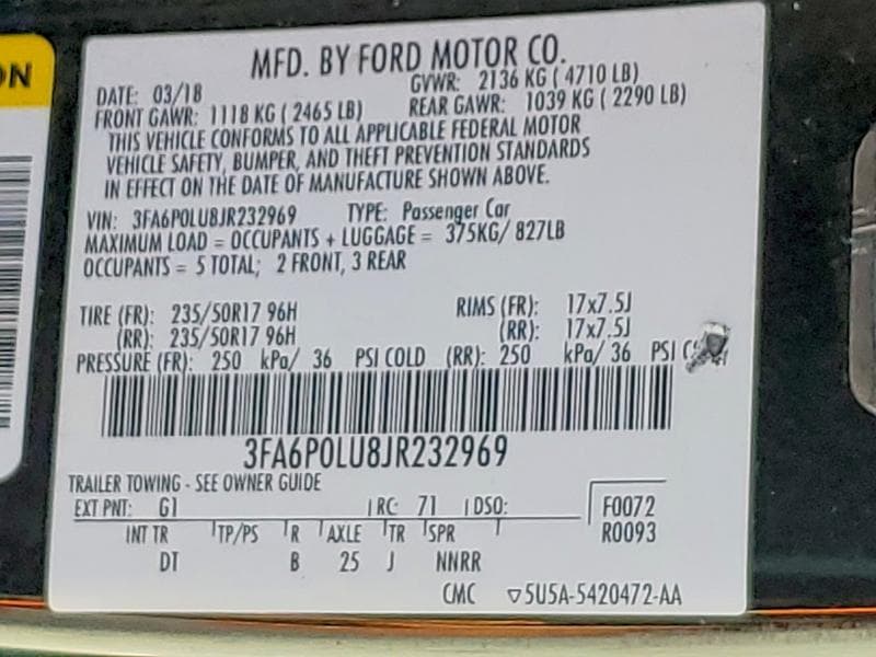 2018 FORD FUSION SE HYBRID 13