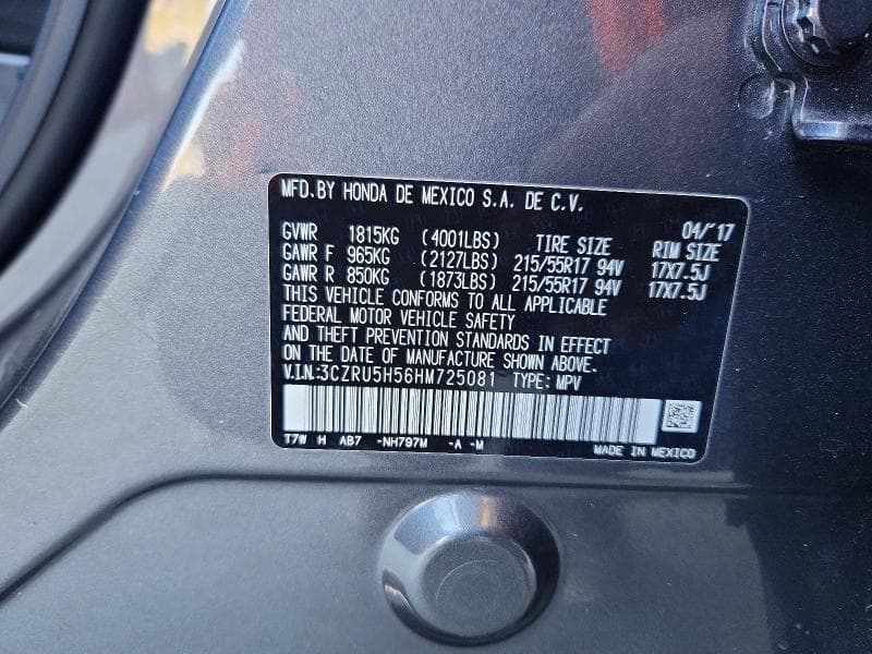 2017 HONDA HR-V EX 12