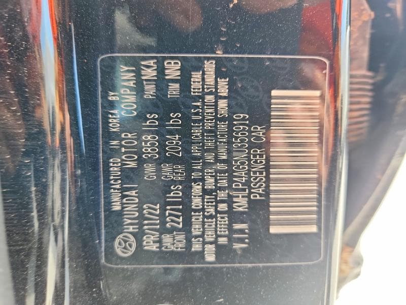 2022 HYUNDAI ELANTRA LIMITED 13