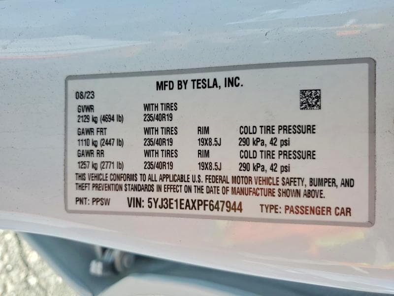2023 TESLA MODEL 3 12