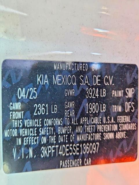 2025 KIA K4 LX 12