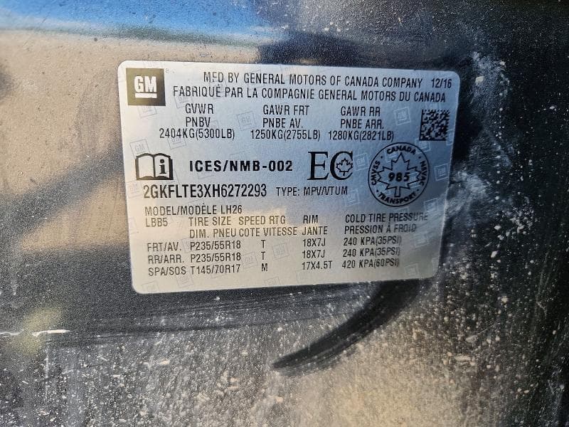2017 GMC TERRAIN SLE 13
