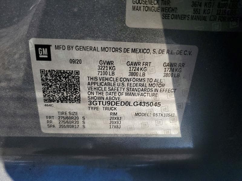 2020 GMC SIERRA K1500 SLT 12