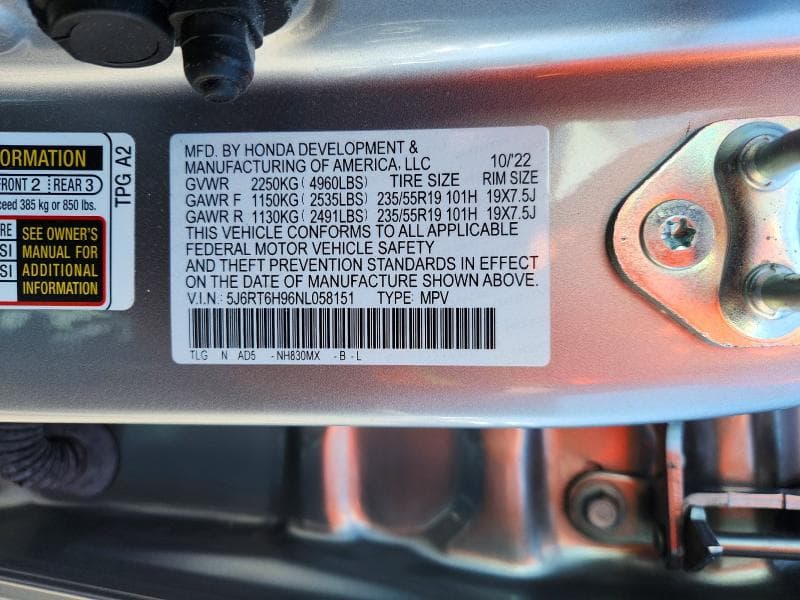 2022 HONDA CR-V TOURING 12