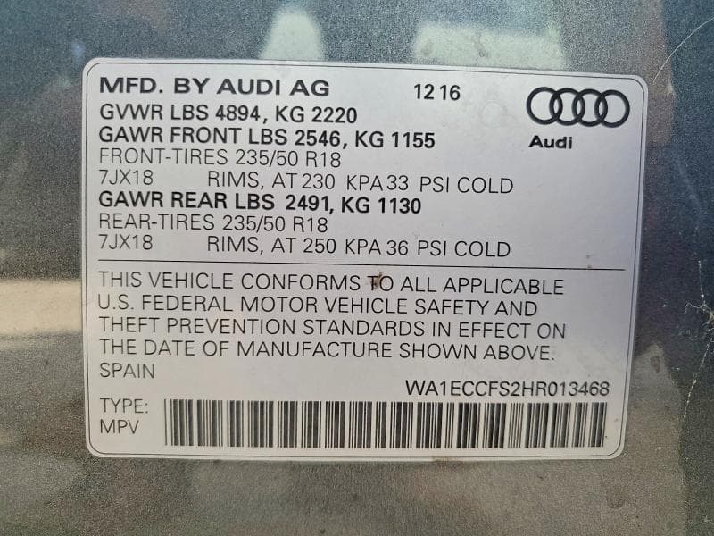 2017 AUDI Q3 PREMIUM 13