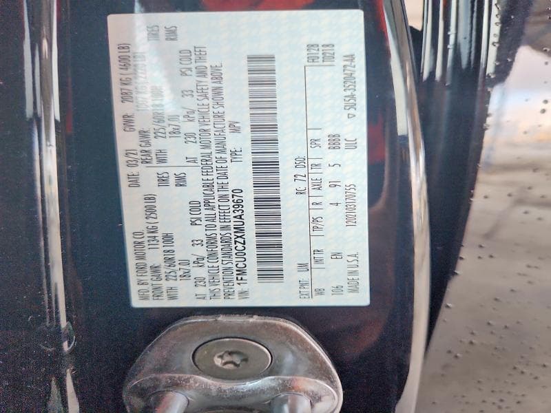 2021 FORD ESCAPE SEL 12