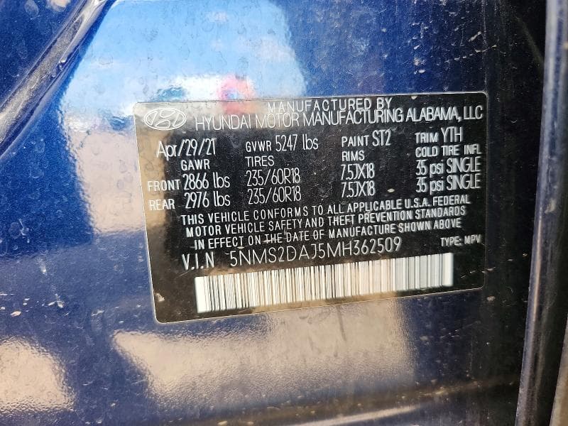 2021 HYUNDAI SANTA FE SEL 13