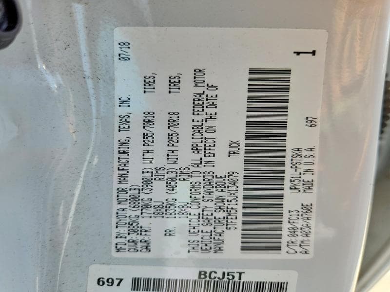 2018 TOYOTA TUNDRA CREWMAX SR5 12