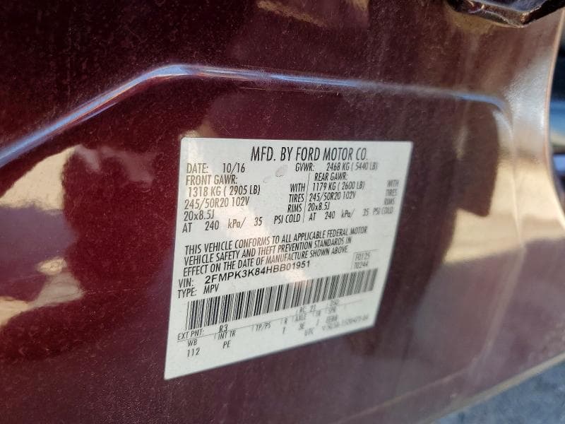2017 FORD EDGE TITANIUM 12