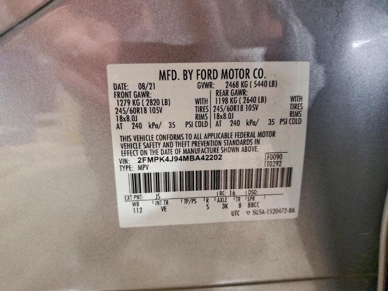 2021 FORD EDGE SEL 14