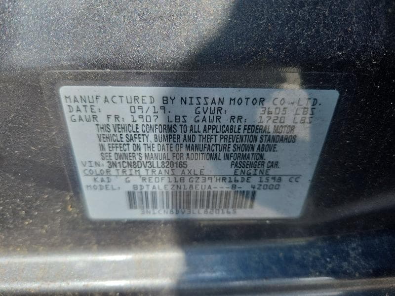 2020 NISSAN VERSA S 13