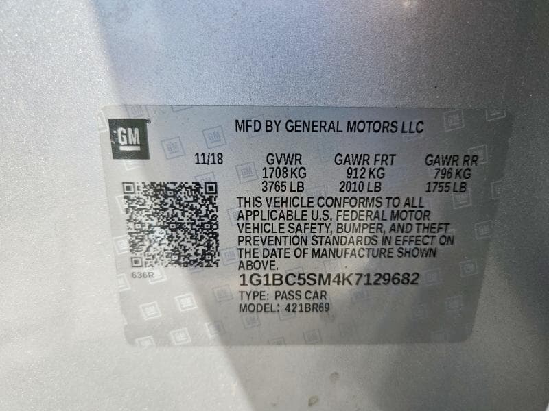 2019 CHEVROLET CRUZE LS 12