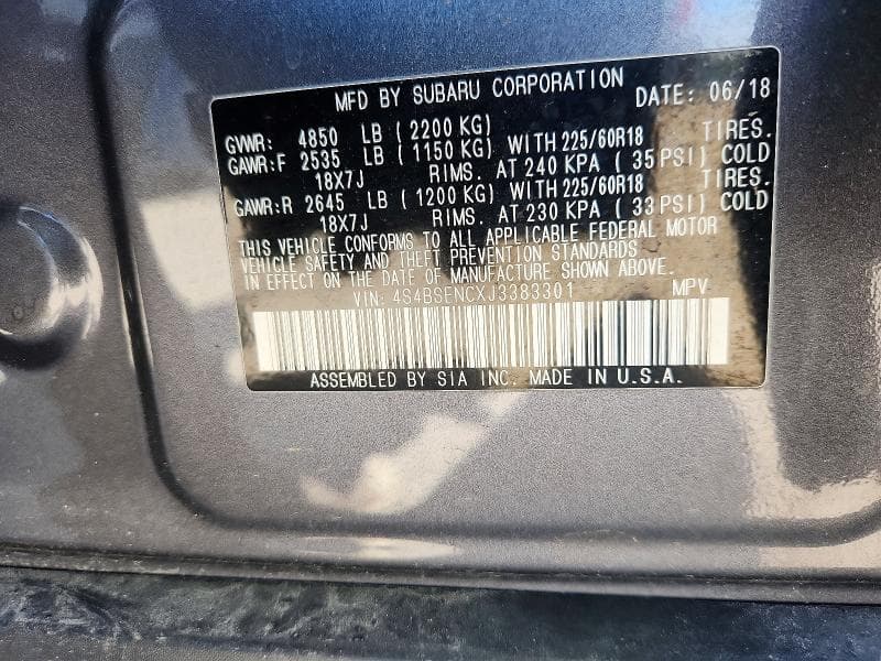 2018 SUBARU OUTBACK 3.6R LIMITED 13