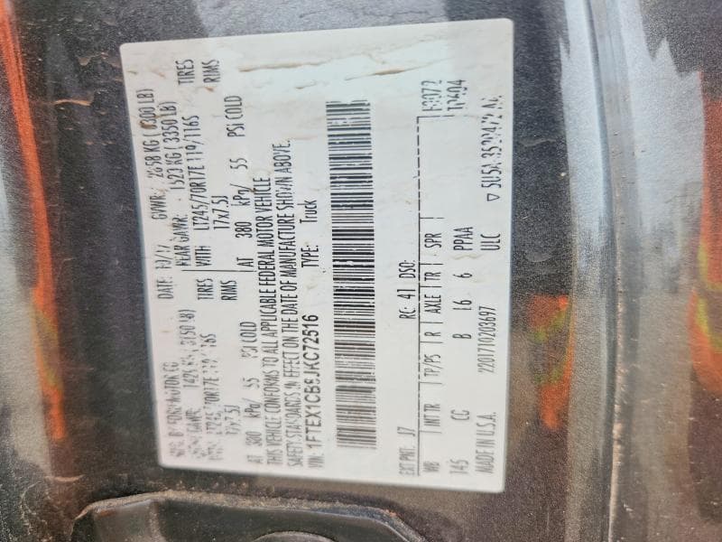 2018 FORD F150 SUPER CAB 12