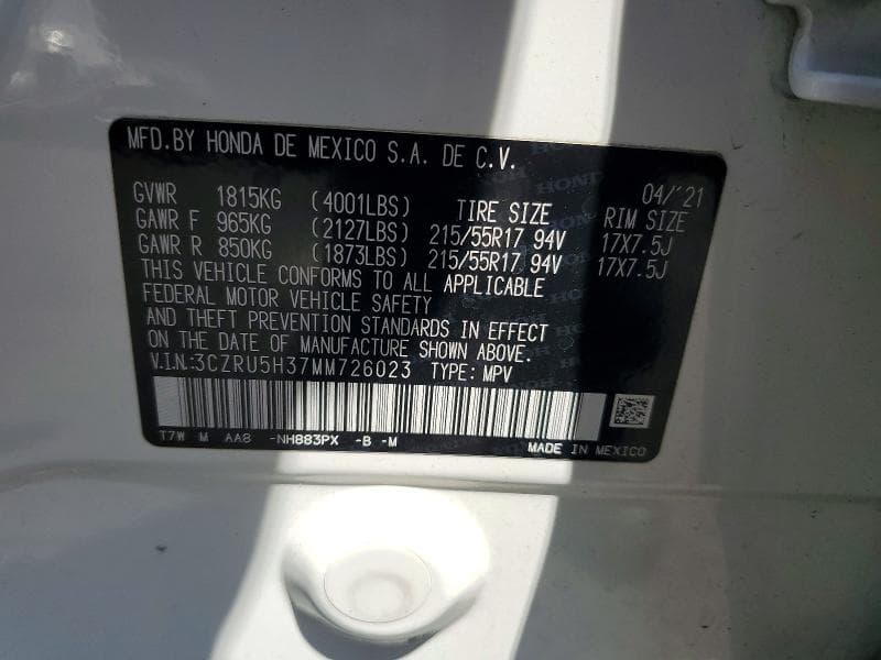2021 HONDA HR-V LX 14