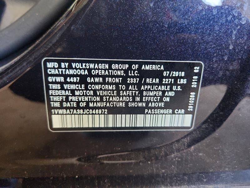 2018 VOLKSWAGEN PASSAT SE SE 13