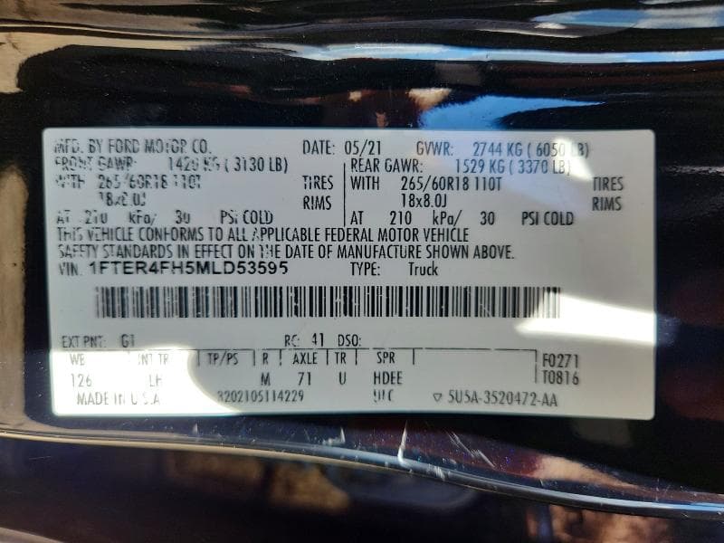 2021 FORD RANGER XL 12