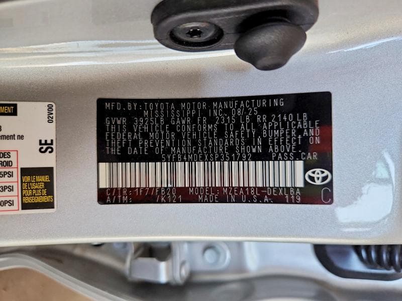 2025 TOYOTA COROLLA LE 13