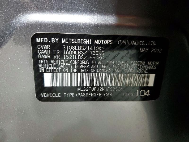 2022 MITSUBISHI MIRAGE G4 ES 12