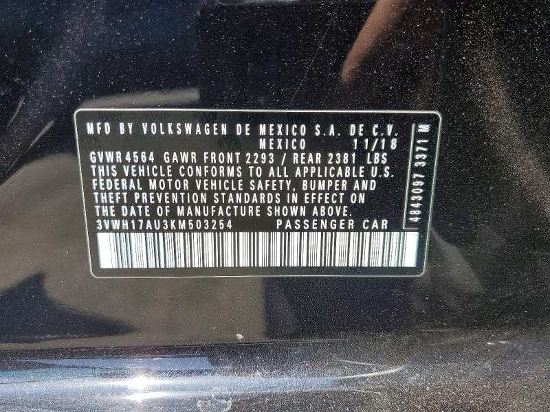 2019 VOLKSWAGEN GOLF ALLTRACK S 14