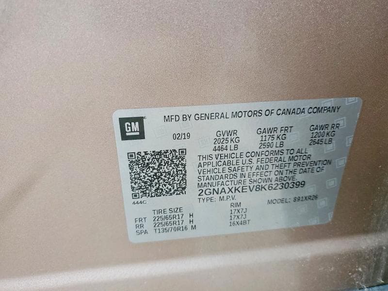 2019 CHEVROLET EQUINOX LT 14