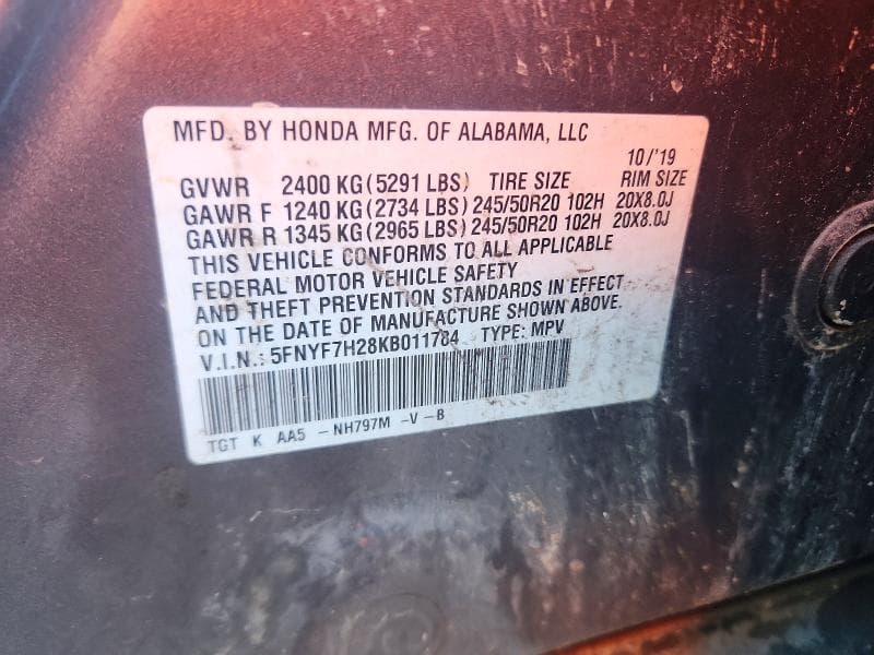 2019 HONDA PASSPORT SPORT 13