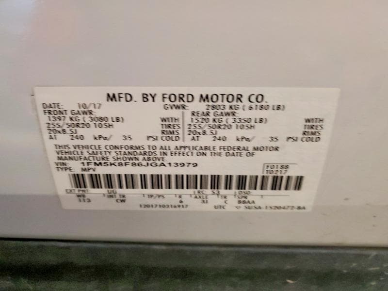 2018 FORD EXPLORER LIMITED 13