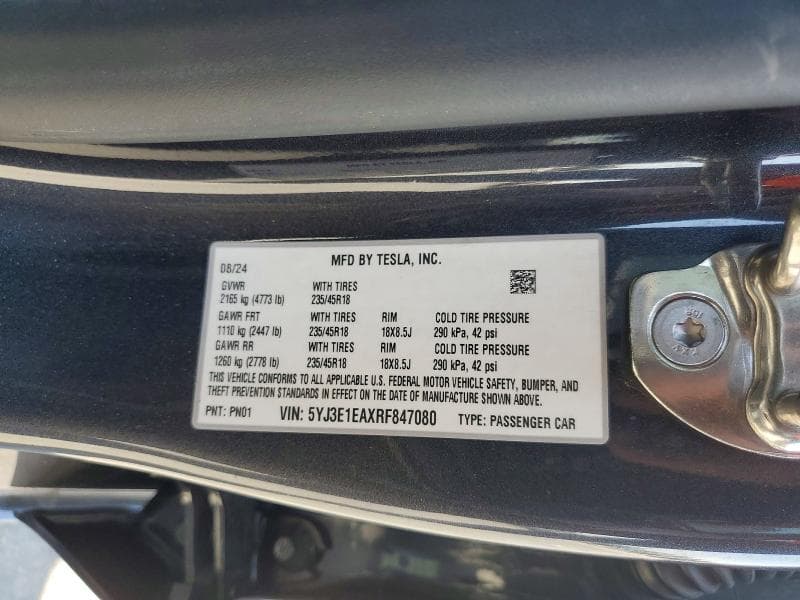 2024 TESLA MODEL 3 12