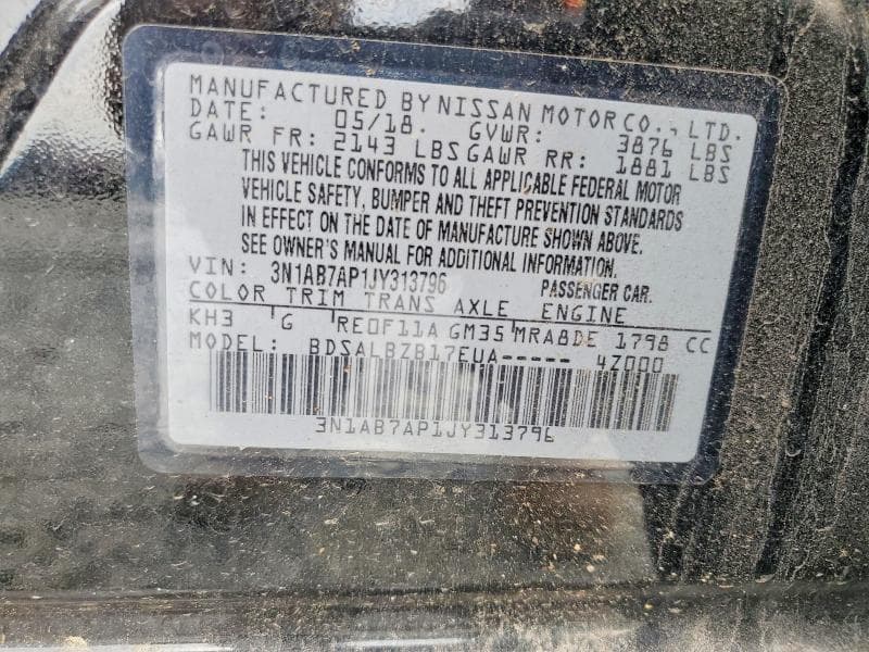 2018 NISSAN SENTRA S 13