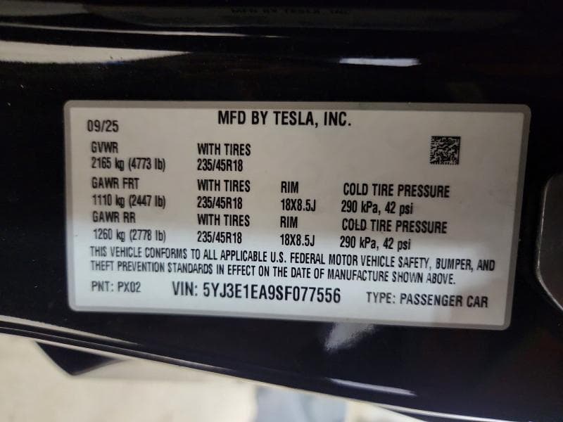 2025 TESLA MODEL 3 14