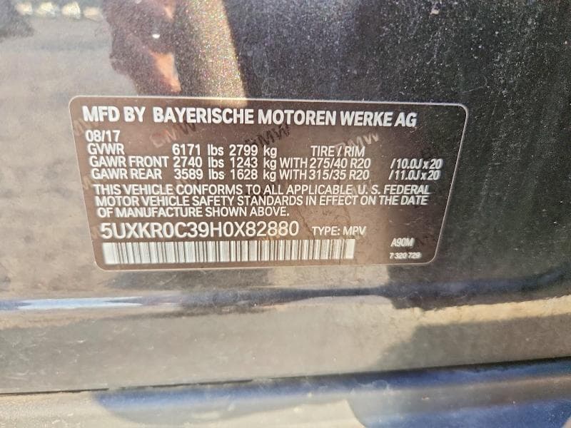 2017 BMW X5 XDRIVE35I 12