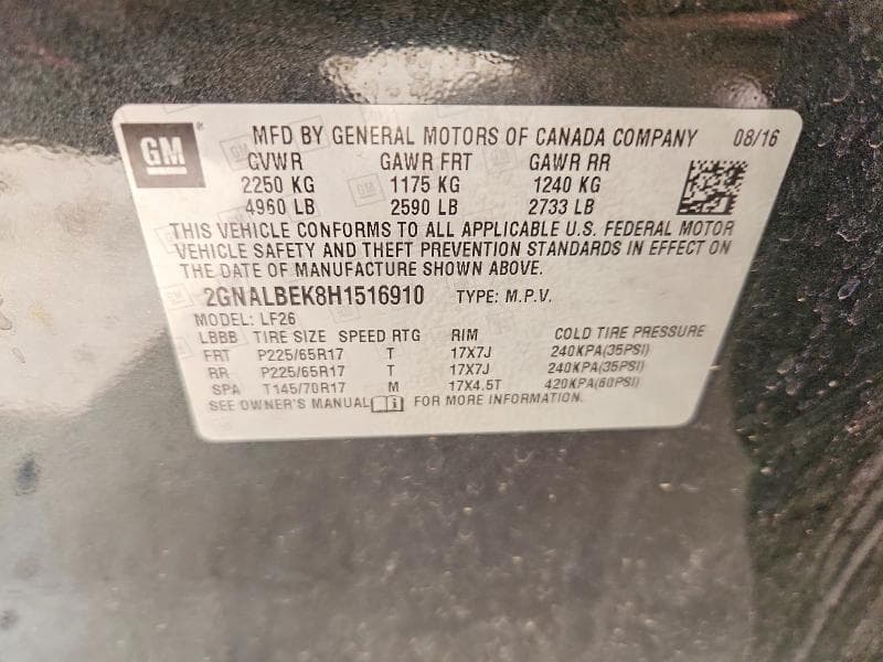 2017 CHEVROLET EQUINOX LS 14