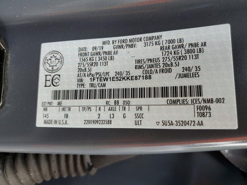 2019 FORD F150 SUPERCREW 13