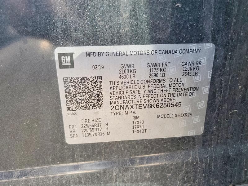 2019 CHEVROLET EQUINOX LT 13
