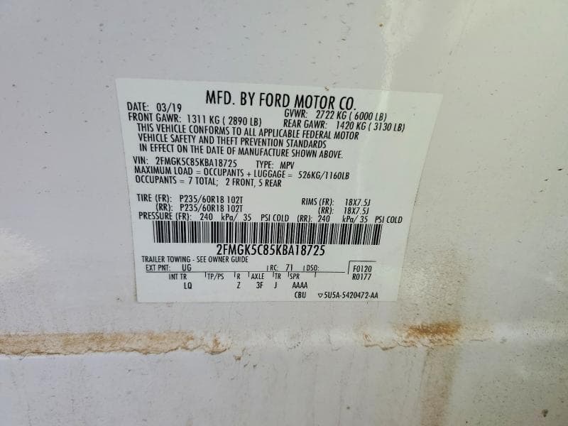 2019 FORD FLEX SEL 13
