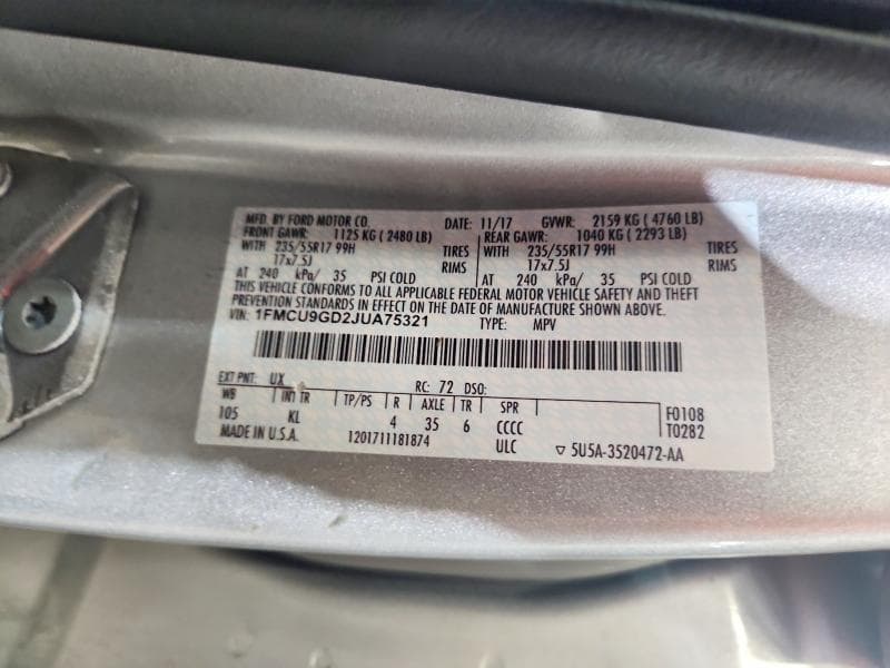 2018 FORD ESCAPE SE 13