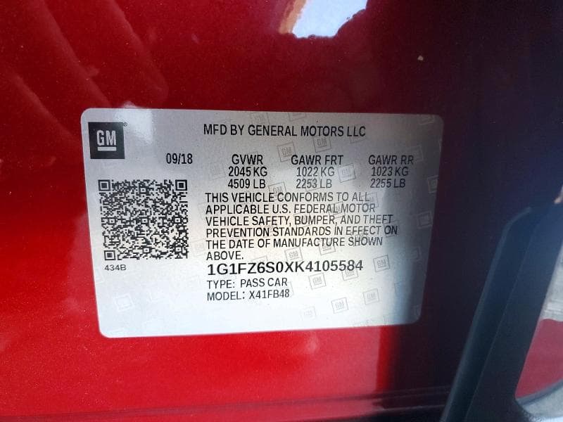 2019 CHEVROLET BOLT EV PREMIER 12