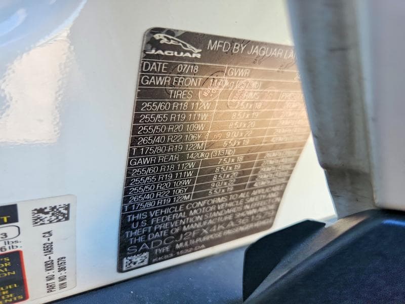 2019 JAGUAR F-PACE PREMIUM 13
