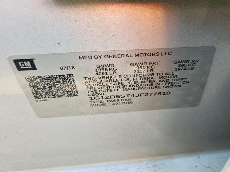 2018 CHEVROLET MALIBU LT 12