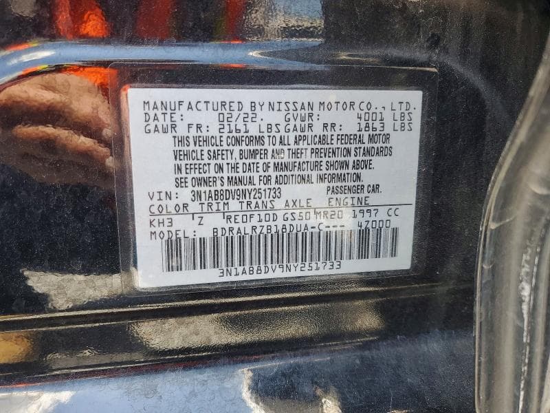 2022 NISSAN SENTRA SR 13
