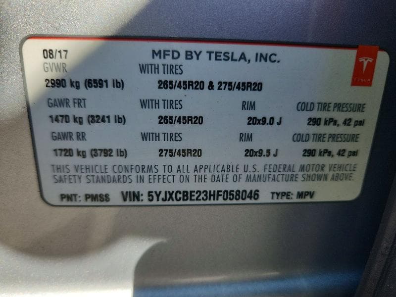 2017 TESLA MODEL X 13