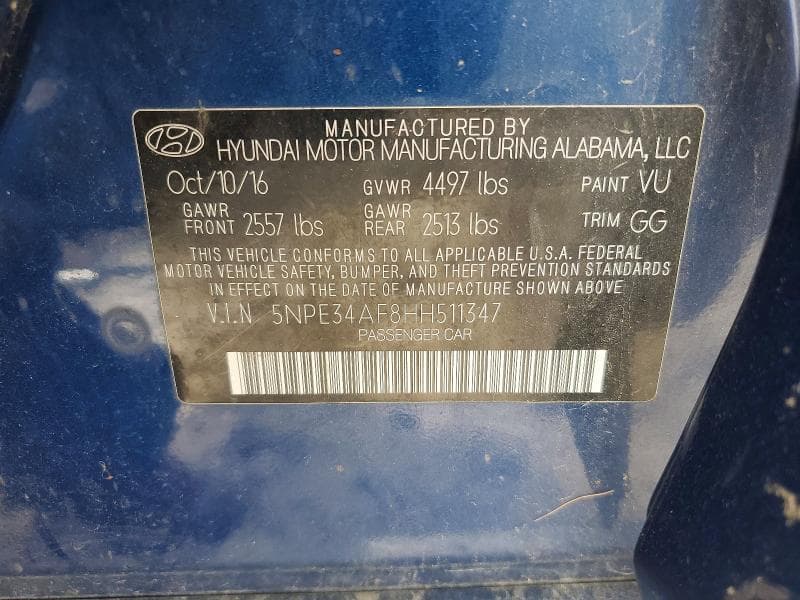 2017 HYUNDAI SONATA LIMITED 12