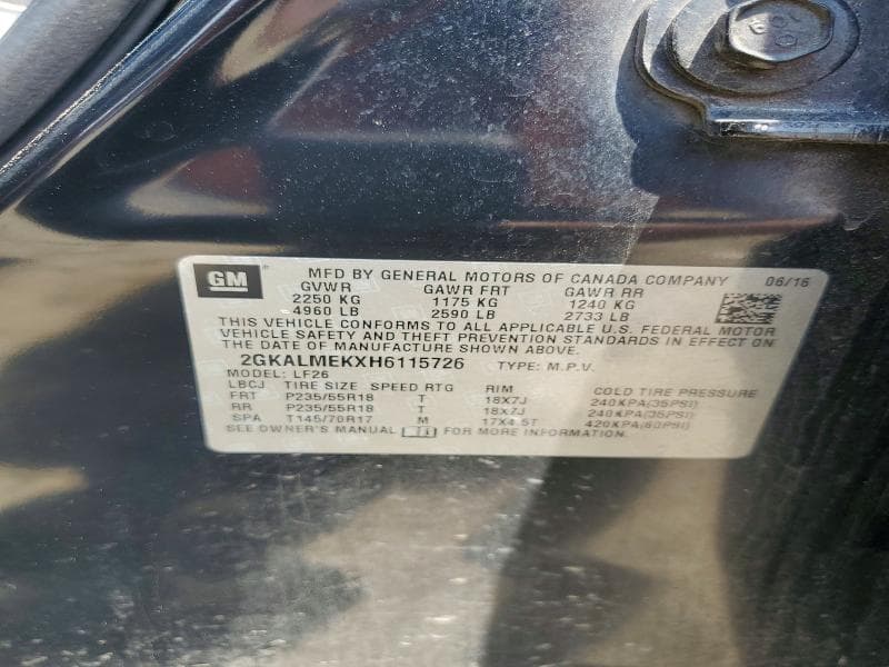 2017 GMC TERRAIN SLE 12