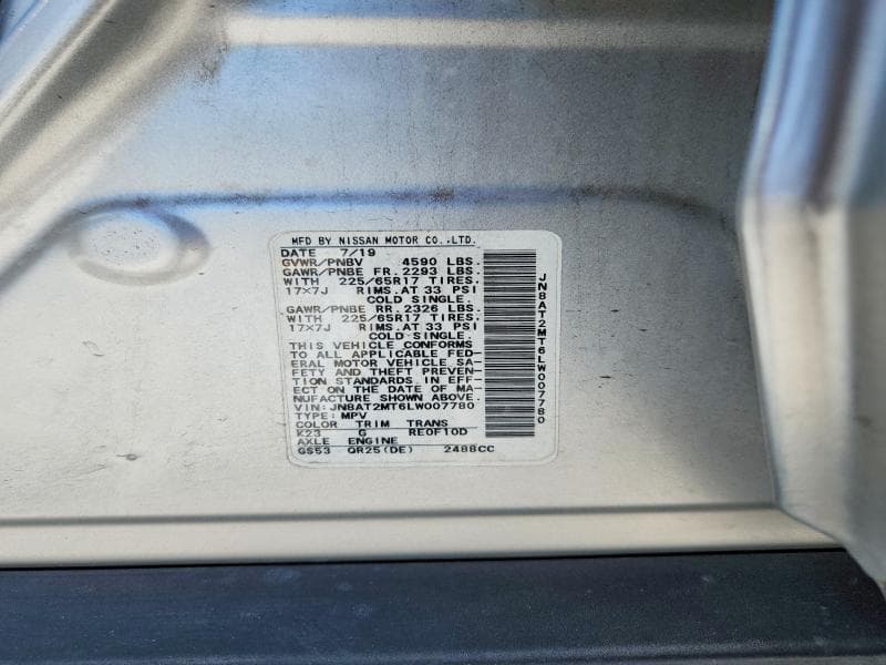 2020 NISSAN ROGUE SV 13