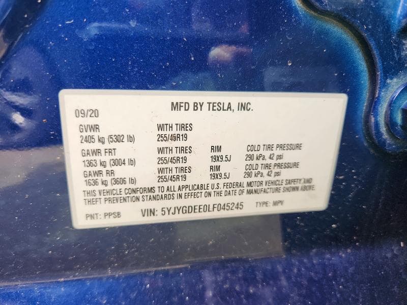 2020 TESLA MODEL Y 12