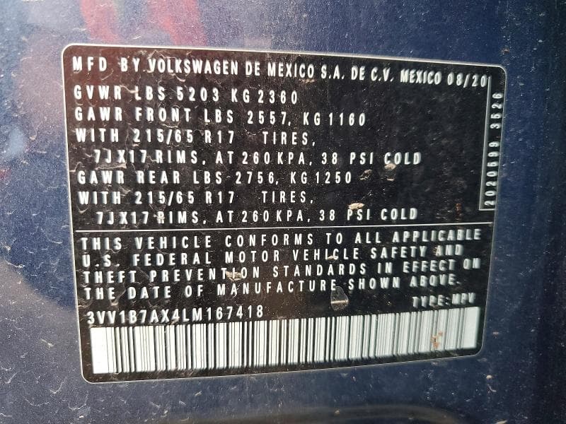 2020 VOLKSWAGEN TIGUAN S 13
