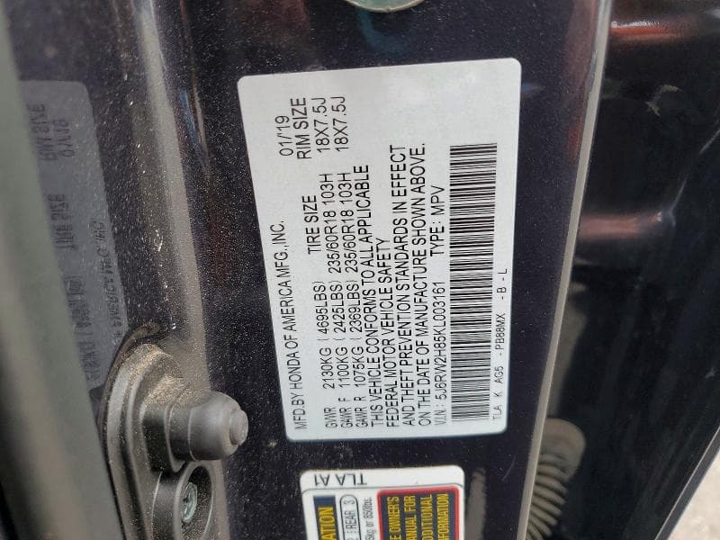 2019 HONDA CR-V EXL 13