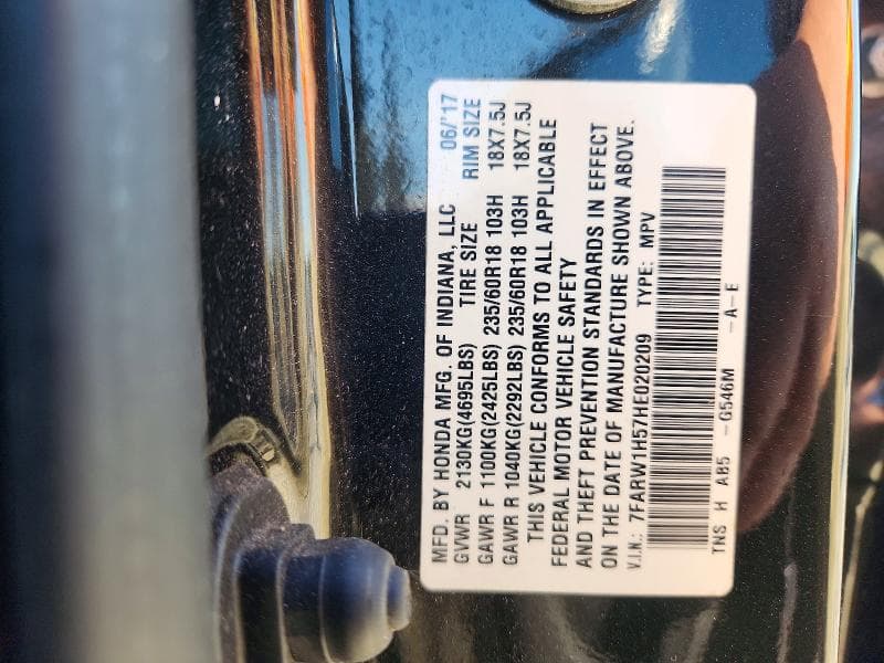 2017 HONDA CR-V EX 14