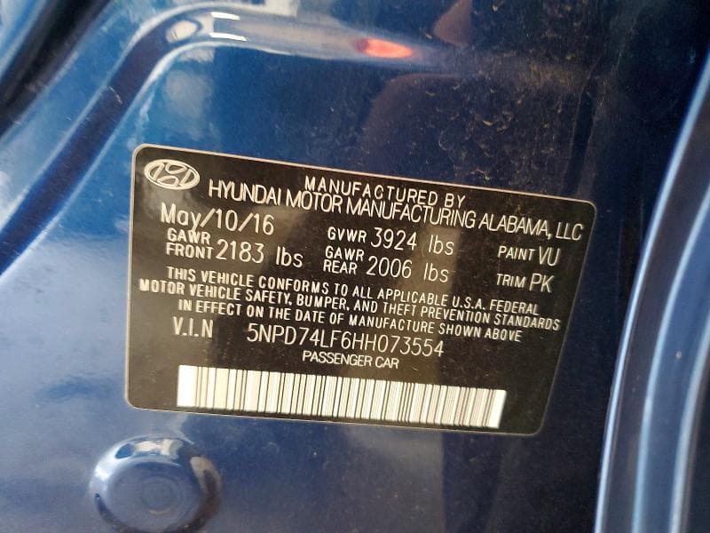 2017 HYUNDAI ELANTRA SE 12
